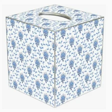 MARYE-KELLEY, 'AVIGNON' FRENCH PROVENCIAL, LIGHT BLUE, CUBED TISSUE BOX COVER