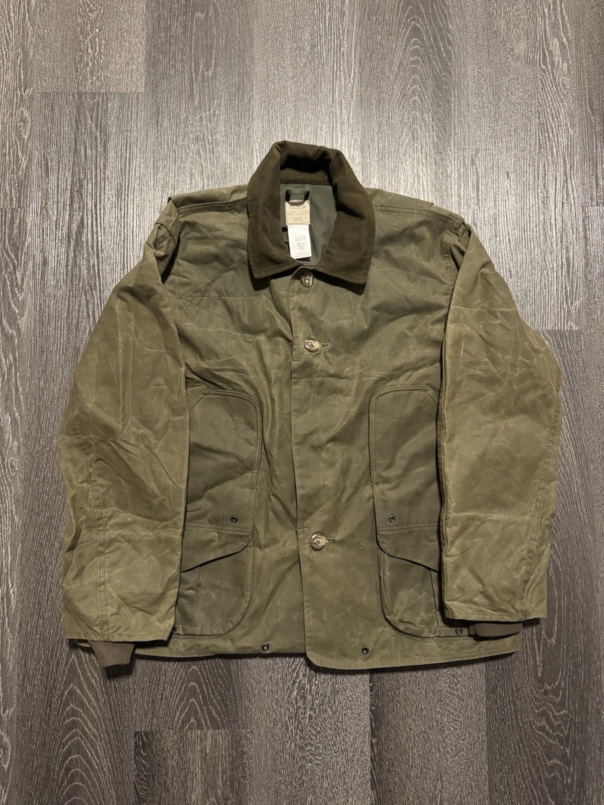 Rare Olive Green Filson Outerwear Jacket Size XL Made In USA Wax
