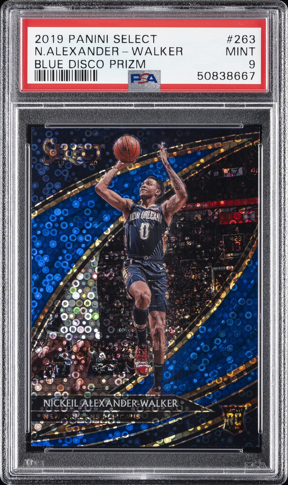 2019 PANINI SELECT BLUE DISCO PRIZM #263 NICKEIL ALEXANDER-WALKER #/25 PSA 9