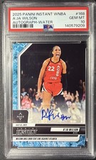 2025 PANINI INSTANT WNBA #168 A'JA WILSON AUTOGRAPH-WATER #1/10 PSA 10 POP 1