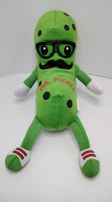 Mr. Pickle With Mustache and Glasses Soft Plush Toy Fiesta 11 Inch