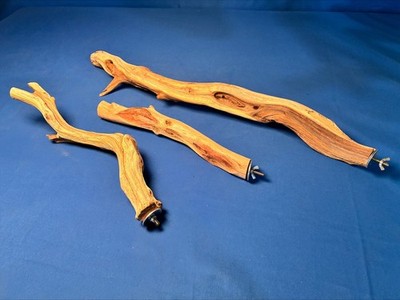 Bird Parrot Cage 3 Perch  Set Manzanita Wood Branches One 24'' Two 12''