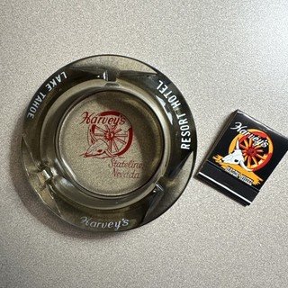 Vintage Harvey's Wagon Wheel Resort Hotel Ashtray & Matches Stateline Nevada