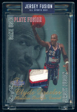 1/1 2021 Jersey Fusion All Sports Clyde Drexler Game Worn Nameplate Patch