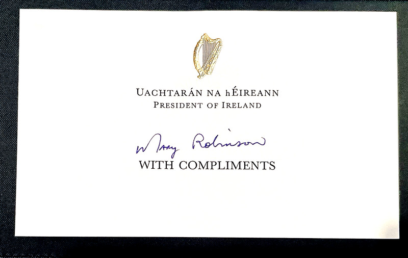 Mary Robinson Former President of Ireland Signed Note Card