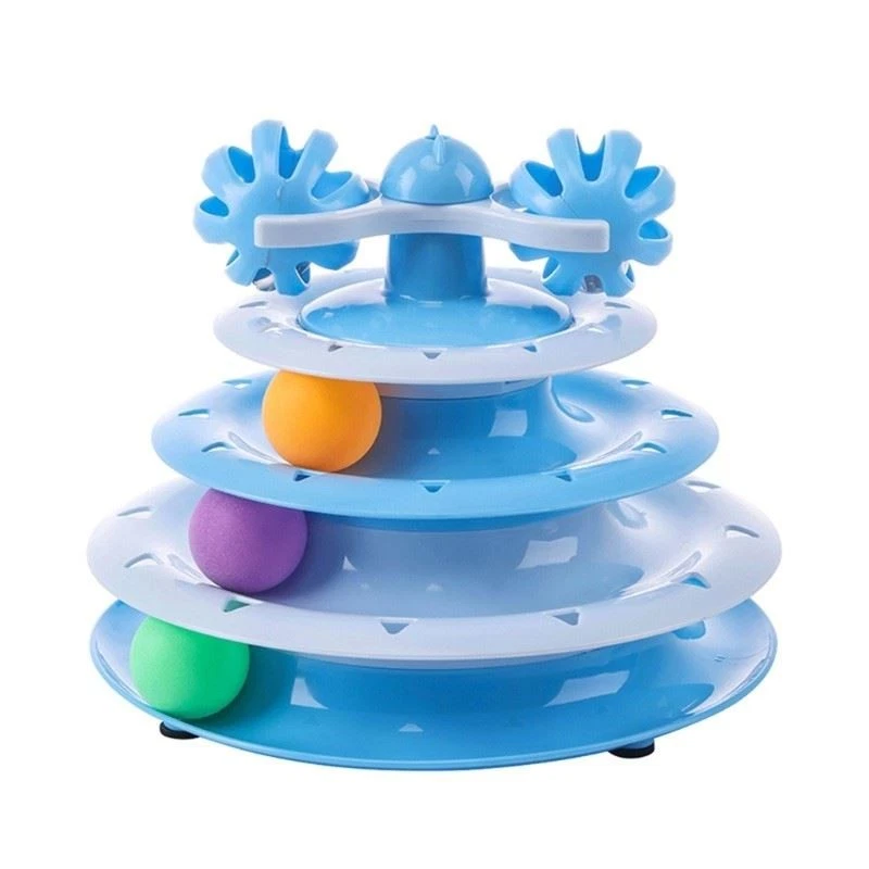Indoor Swivel Cat Toy With Tower Accessories And Balls Tracks
