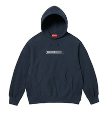 FW25 Supreme x Swarovski Motion Logo NAVY Hoodie MENS XL in Hand