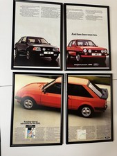 2x New Framed Ford Escort XR3 / XR3i MK1 Ford Fiesta XR2 Magazine Adverts Retro