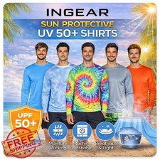 INGEAR Men's UPF 50 Sun Shirt Long Sleeve Rash Guard UV Protection