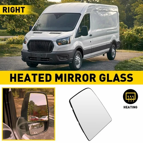 Upper Mirror Glass Heated For 2015-2022 Ford Transit-150 Right Passenger Side