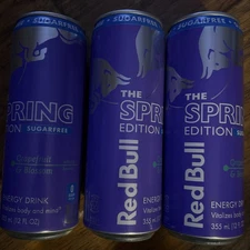Red Bull Energy Discontinued Spring Edition Grapefruit and Blossom 3 Pack 12 oz