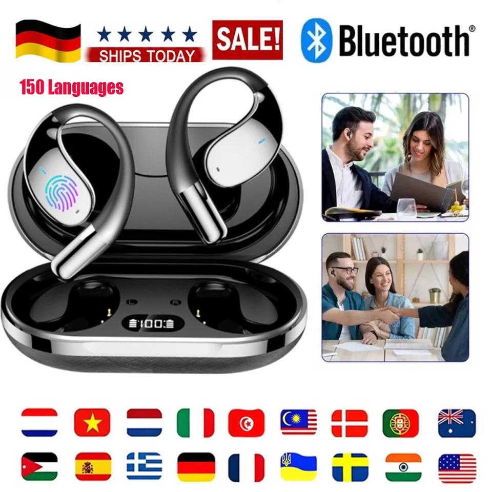 EXS AI Übersetzer Kopfhörer Bluetooth Sprachübersetzer 150 Sprachen Echtzeit DE DHL