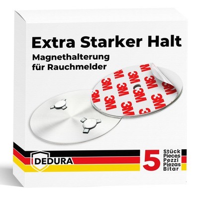 Rauchmelder Magnethalter 5er Set mit extra starken Klebepads   ohne Bohren