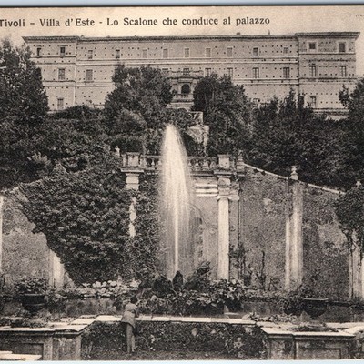 c1910s Tivoli, Italy Villa d'Este Palace Garden Fountain Lo Scalone Roman A343