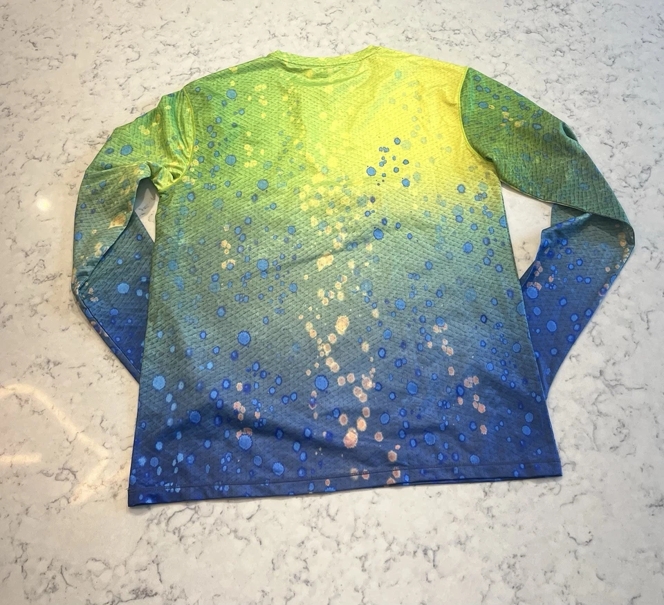 Camisa Manga Larga Loco Skailz Mahi Estampado Escala Pez Rendimiento Talla M Foto 2 de 3