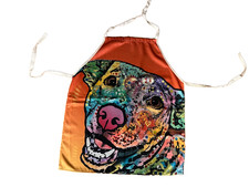 NEW Chef Apron with Large Colorful Dog Lab Pi...