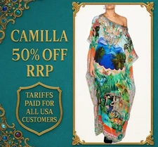 CAMILLA Bennys Blessing Round Neck Kaftan One Size RRP $799