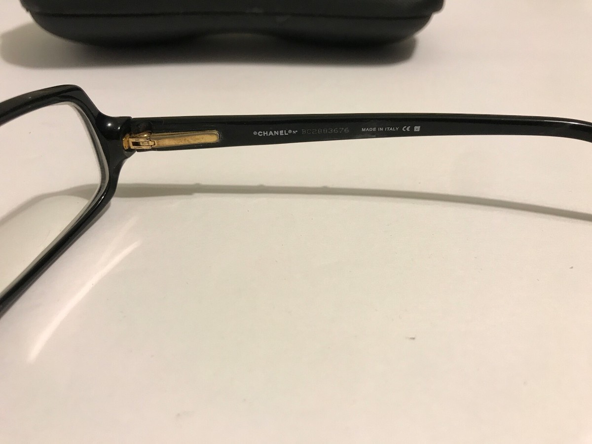 Authentic Chanel Glasses 3117-H c.622 Black/Gold 51-15-135 Authentic Chanel Glasses 3117-H c.622 Black/Gold 51-15-135