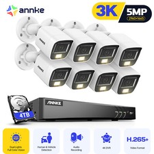 ANNKE 4K 8CH DVR 5MP Color Security Camera System Audio Outdoor Human Detection