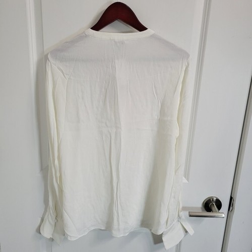 Neu mit Etikett $ 248 Joie Größe S ABE weiß V-Ausschnitt Langarm Knopf & Schleife Manschette Bluse Top - Bild 3 von 10
