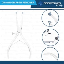 2 DENTAL CROWN GRIPPER REMOVER PLIERS 6" Angled W/ REPLACEABLE SILICONE TIPS