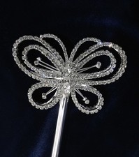 Crystal Rhinestones Large Butterfly Scepter w/Two Side.Scepter SL.17 6/8"Tall.