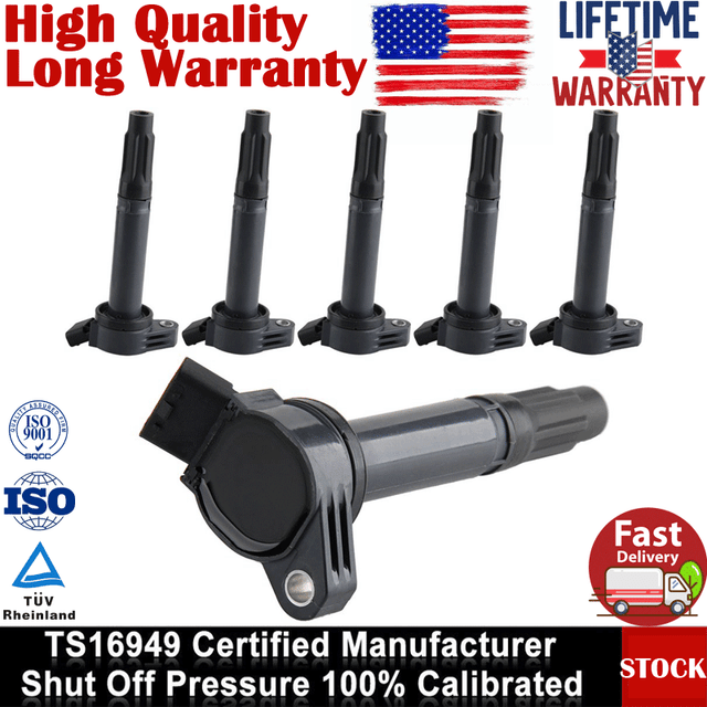 Pack of 6 UF487 Ignition Coils For 0609 Lexus ES350 RX350 IS350 Toyota