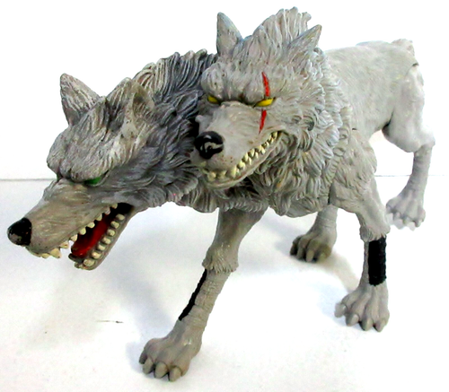 Chap Mei True Legends 2 Two Headed Orthrus Warg Gray Wolf / 4 Inches Tall - Picture 6 of 7