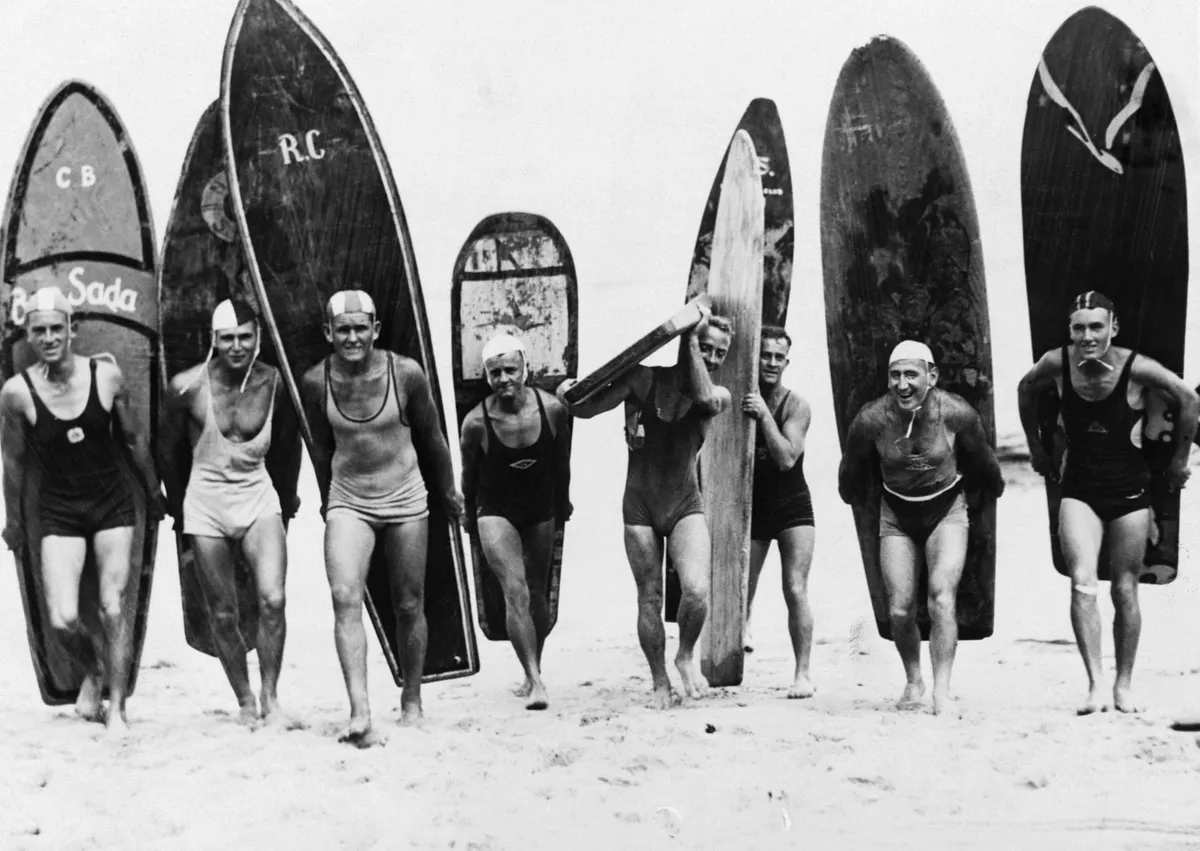 Vintage black and sale white surf prints