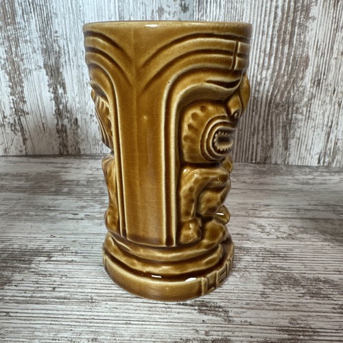 6 tazze/piantana vintage Giappone frutteti delle Hawaii Tiki Leilani ceramica marrone - Foto 3 di 10