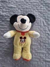 Doudou Disney Mickey Jaune et Rouge Motif Sur le Ventre 29 cm   