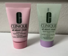 CLINIQUE All About Clean Travel RINSE-OFF FOAMING CLEANSER + LIQUID FACIAL SOAP