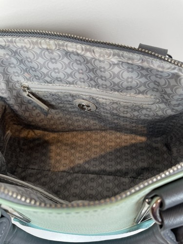 Charming Charlie Large Crossbody Tote Purse Blue White Gray ~ VERY NICE! - Picture 6 of 11