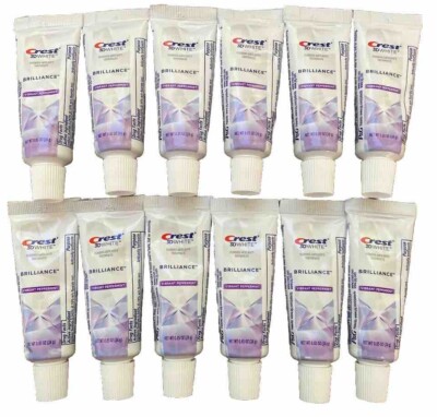 72 Crest 3D White Brilliance Toothpaste, Vibrant Peppermint, Travel Size,0.85 oz