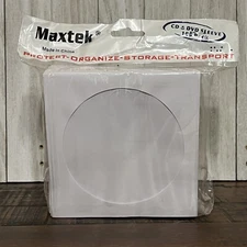 NIB New - Maxtek White CD & DVD Paper Sleeves 100 Count / Pieces