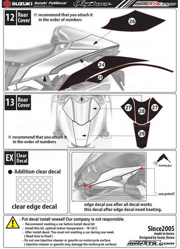 Suzuki Hayabusa motorcycle stickers decals black gold graphics set GSX1300R - Bild 15 von 21