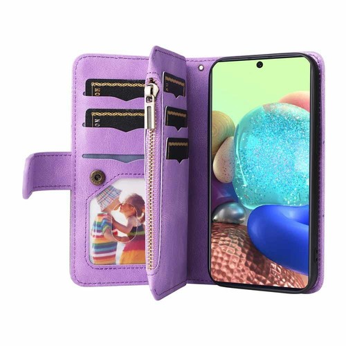 For Samsung A13 A12 A32 A52 A51 A71 Zipper Wallet Card Holder Leather Case Cover - Picture 33 of 43