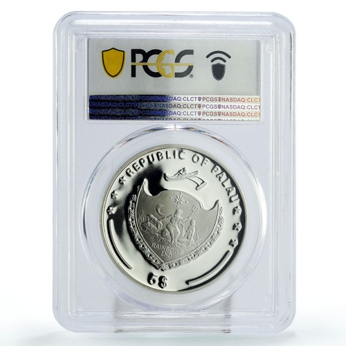 Palau 5 dollars World of Wonders Angkor Wat PR70 PCGS colored silver coin 2010 - Picture 2 of 2
