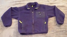 Vtg 80's Patagonia Retro Fleece Jacket Women's Sz 10 Purple w/Lime Made In USA 