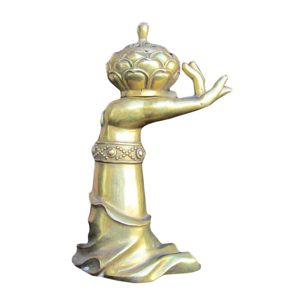 Chinese Brass Buddha Hand Lotus Incense Burner wk2812S Chinese Brass Buddha Hand Lotus Incense Burner wk2812S