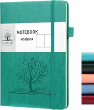 Daofary A5 Journal Notebook, Leather Blank Notebooks 160 Pages Diary 100Gsm Thic