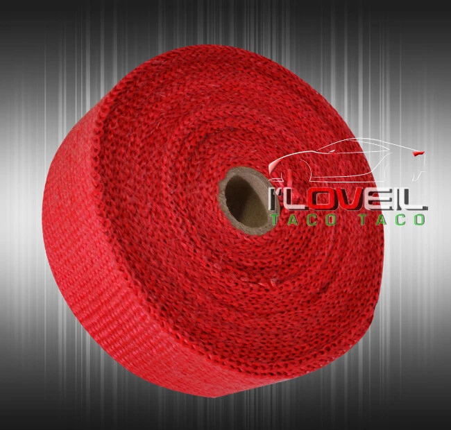 30Ft Header Turbo Manifold Insulation Heat Wrap Cover + Zip Ties Set Red Foto 2 de 3