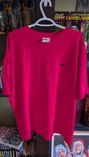 Vintage Nike Essentials Red Mini Swoosh T Shirt Mens 2XL XXL Made In USA FLAW