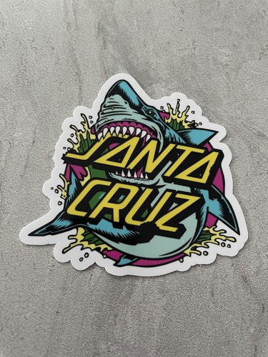 "Santa Cruz Skateboard Adhesivo Calcomanía Impermeable Vinilo 3.5"" Azul Tiburón Onda Surf" - Imagen 4 de 4