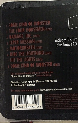 Metallica – Some Kind Of Monster - CDEp USA Ltd Ed + T-Shirt L or XL - SEALED - Imagen 3 de 4