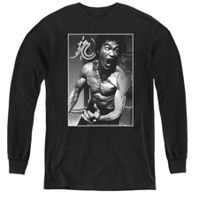 Bruce Lee Kids Long Sleeve Shirt Rage Portrait Black Tee