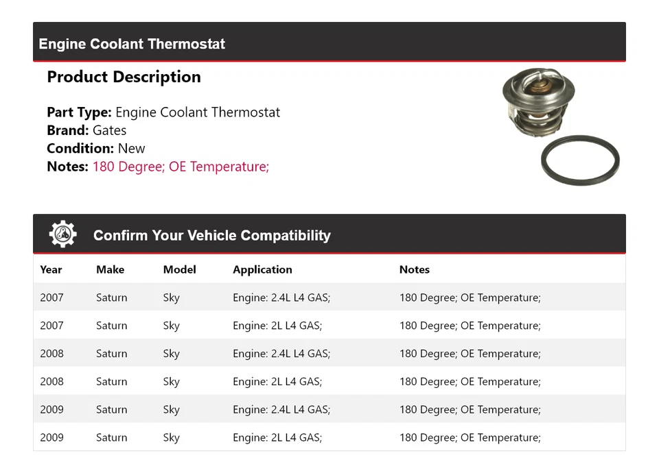 Puertas termostato refrigerante motor Saturn Sky 2007-2009 2008 Foto 2 de 4