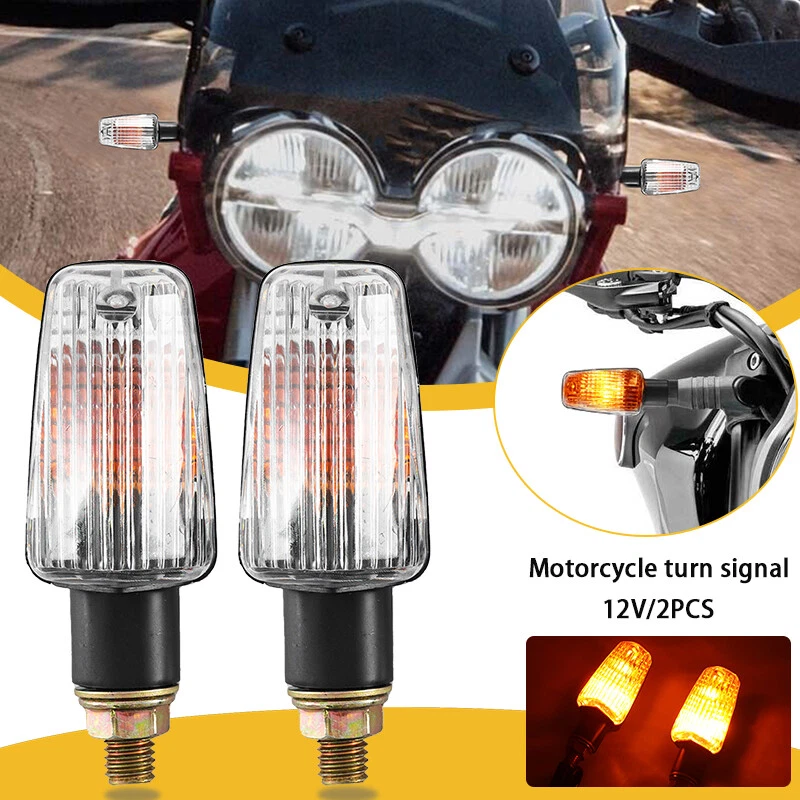 Mini Motorcycle LED Turn Signals Blinker Light Indicator Amber Lamp Clear Lens — 第 2/4 张图片
