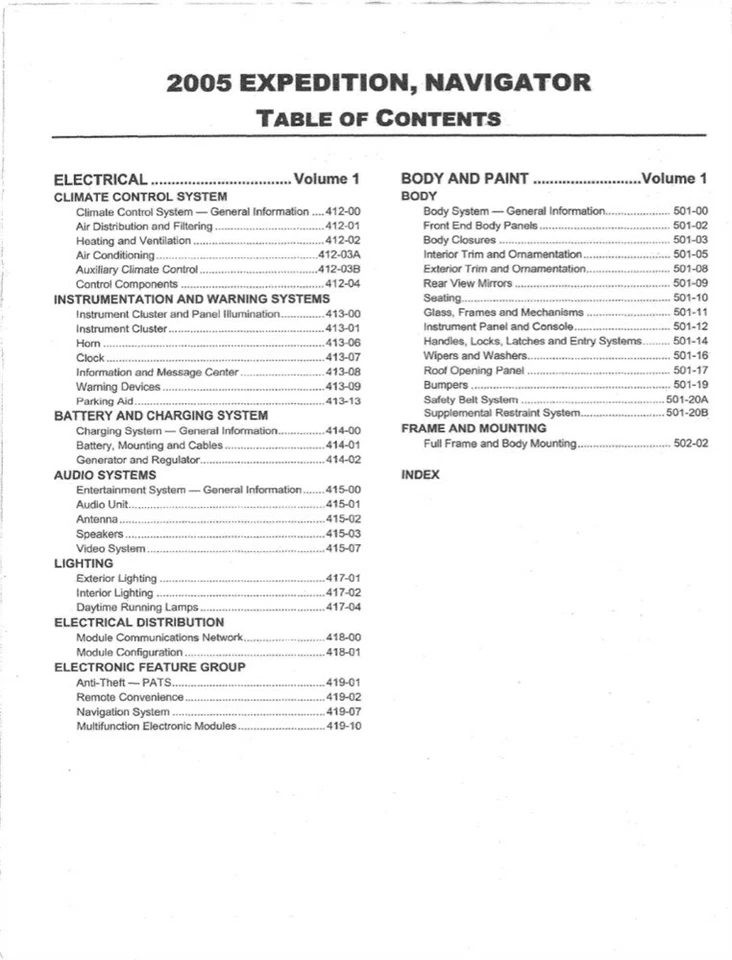 Ford Expedition Lincoln Navigator 2005 manual de reparación de taller Foto 3 de 4