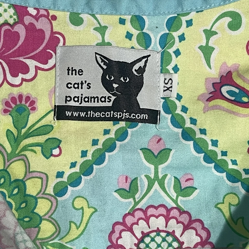 The Cat's Pajamas Floral Colorful Night Shirt Gown Women’s Size Extra Small XS - Изображение 3 из 4